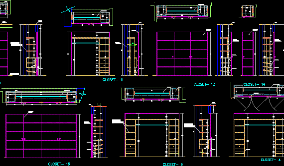 Cabinet drawings with mechanisms