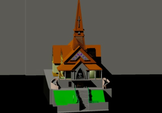 Модель церкви в 3D