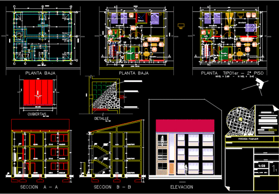 Полный архитектурный план многоквартирного дома