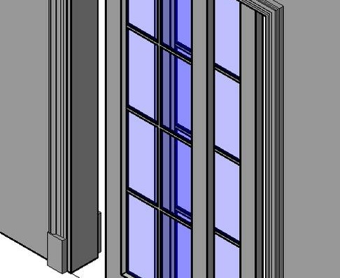 Sliding door with 2 slats with glass cloth