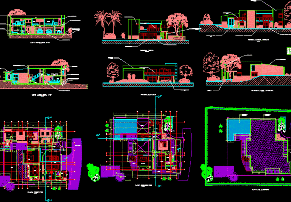 Планы и проекции одноквартирного здания