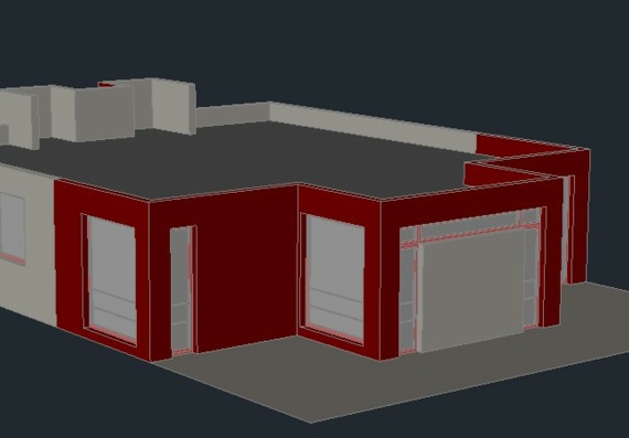 Модель дома с плоской крышей