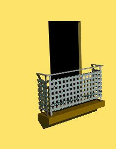 Современный балкон в 3D