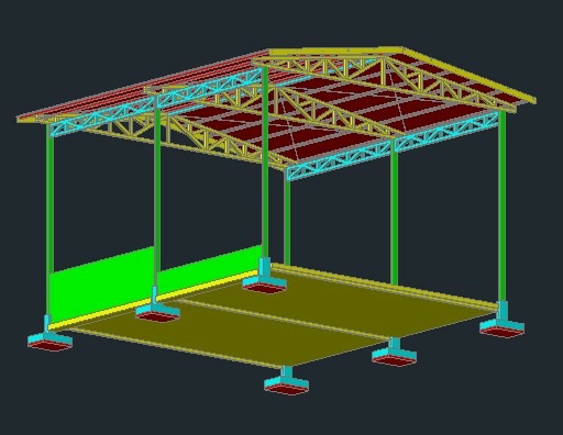 Outbuilding of steel structure