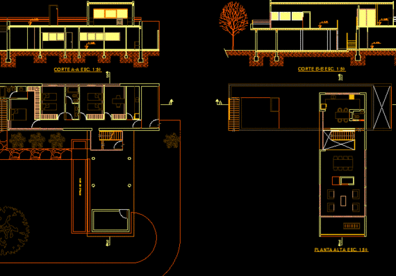 Family two-storey house with floor plans