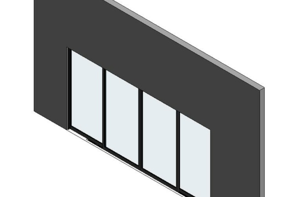 Sliding door for 4 doors and 2 guides
