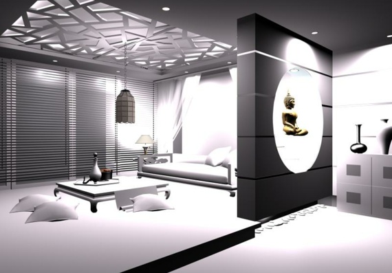Luxurious room in 3d