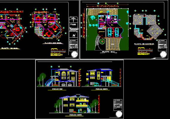 Architectural plans of a single apartment building