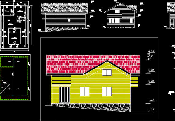 Architectural plans of the family 2-storey  house