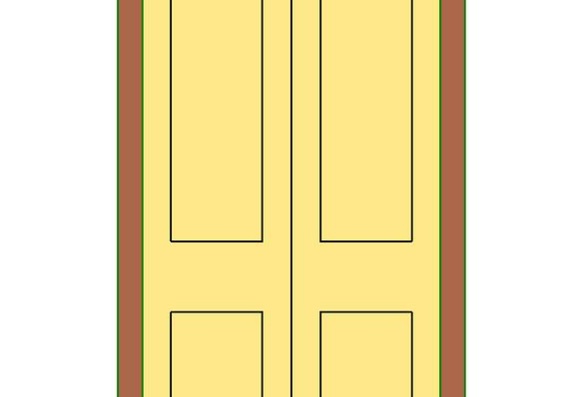 3D-модель гардеробных двери из двускладных листов