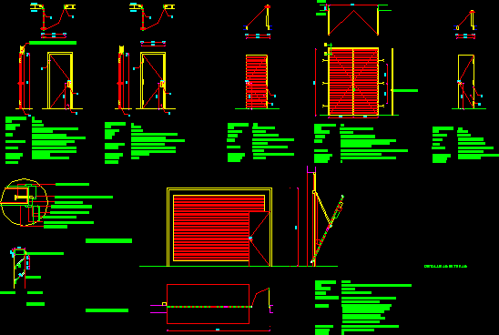 Drawings of wooden doors opening to the right