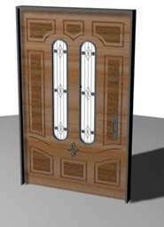 Door for residential building in 3d