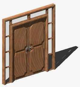 Double wooden door