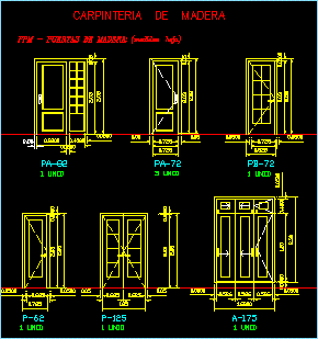 Планы дверей с размерами простые и двойные
