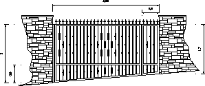 Большая входная дверь из кованного железа