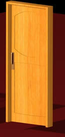 Door with threshold and handle