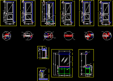 Drawings of wooden doors and cabinet