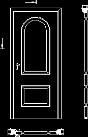 Гладкая дверь из трёх слоёв досок, обитая железом