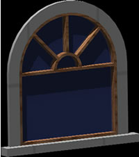Window 3d with arch