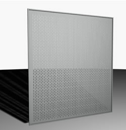 Sliding door finished with perforated foil
