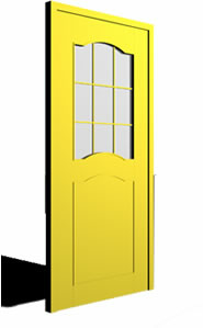 Door with 1/4 internal fission point and glasss3d 