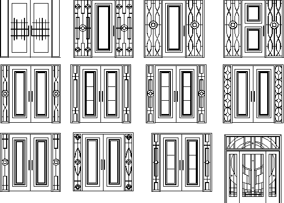 Двойные двери с украшениями