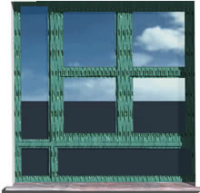 Window in 3d - distributed glass - 150x150cm