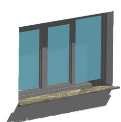 Window three panels - 3d 210x210