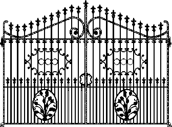 Iron forged gates