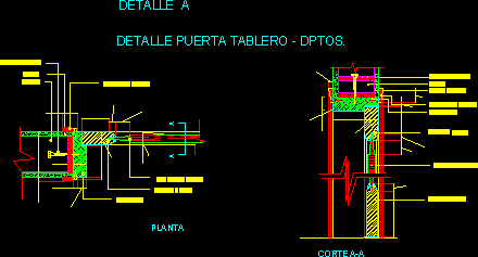 Wooden door assembly, detail drawing