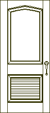 Interior door design with 2 panels