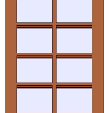 3D-модель одностворчатой двери с восемью стеклами