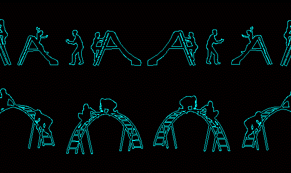 Human silhouettes, platform