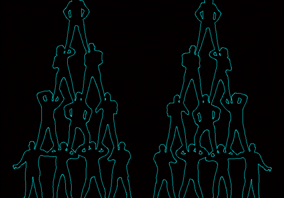 Human silhouettes (acrobats)