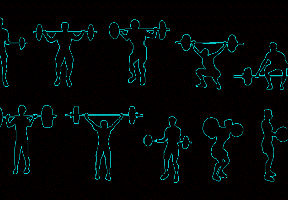 Human silhouettes, barbecues