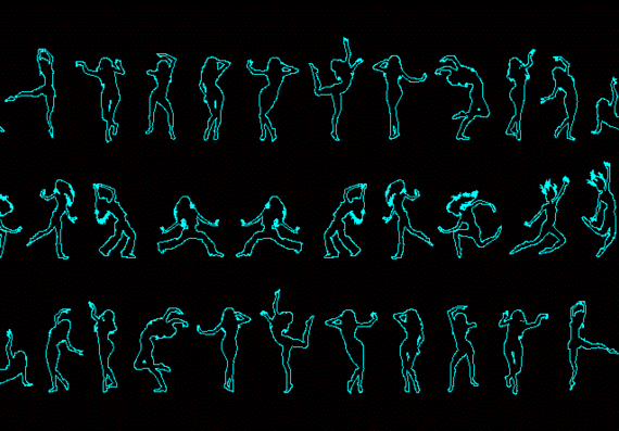Human silhouettes (dancers)