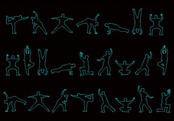 Human silhouettes, exercise