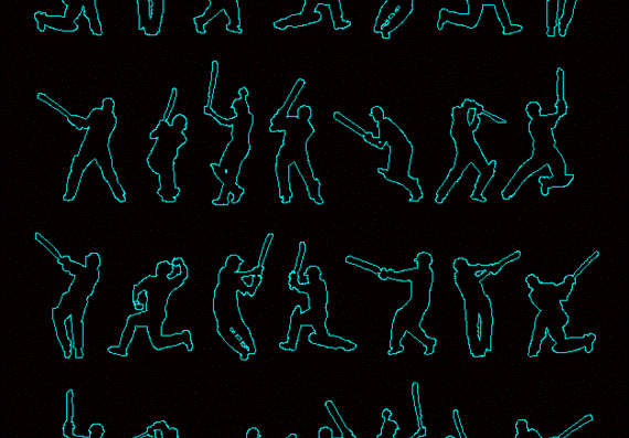 Human silhouettes, cricket