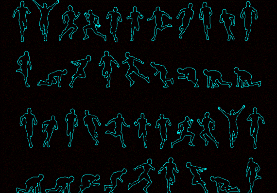 Human silhouettes (sprinters)