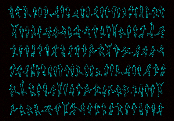 Silhouettes of runners
