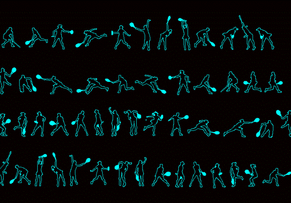 Images of tennis players (silhouettes)