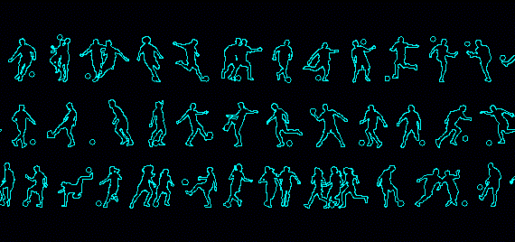 Images of football players (silhouettes)