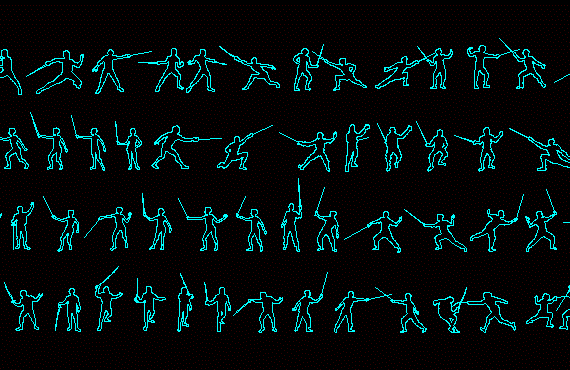 Human silhouettes (fencers)