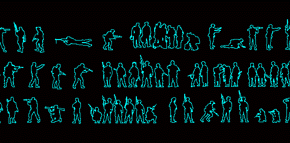 Human silhouettes (soldiers)