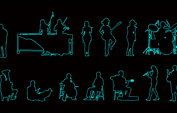 Silhouettes of musicians