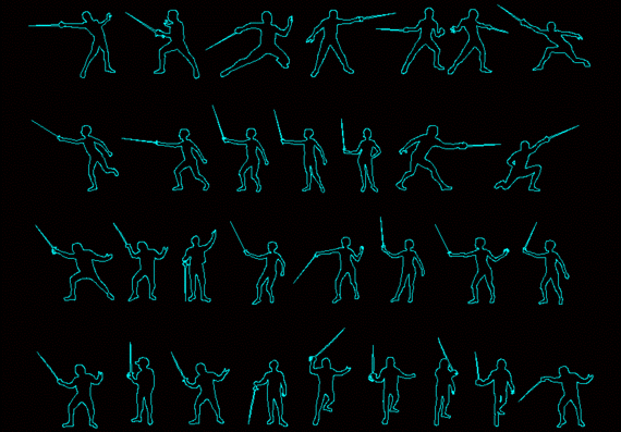 Images of fencers (silhouettes)