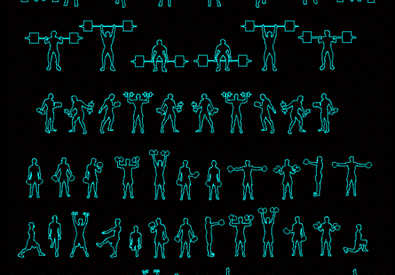 Human silhouettes, weights