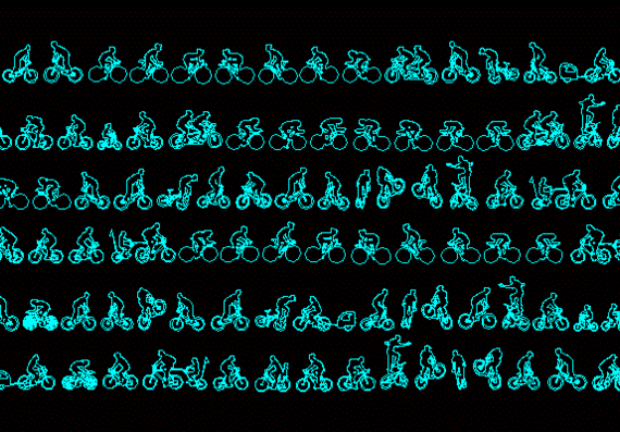 Silhouettes of people - cyclists