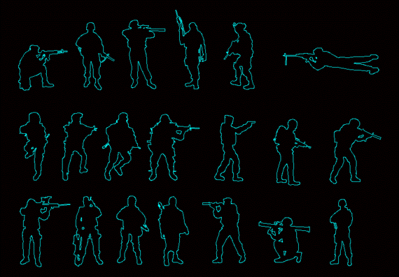 Images of soldiers (silhouettes)
