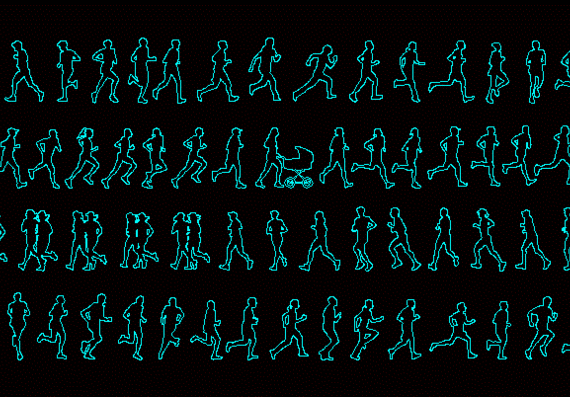 Human silhouettes (runners)